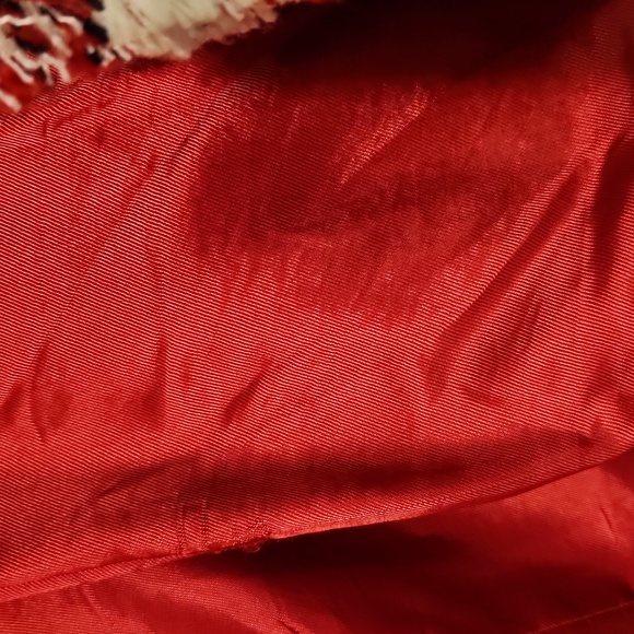 ZARA NEW WOMAN TWEED JACKET WITH GEM BUTTON BLAZER ECRU/RED TARTAN Size us.small - Picture 10 of 15